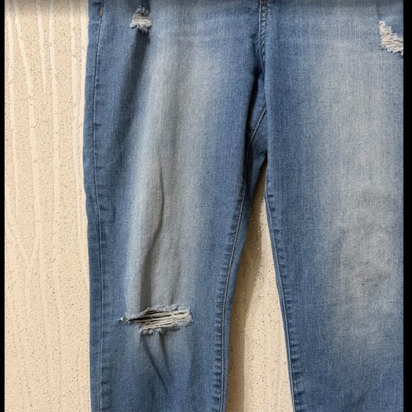 Truth + Theory Petite Light Wash Distressed Skinny Jeans Size 10P - Picture 4 of 6